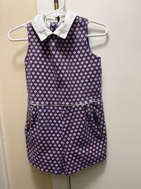Janie and Jack White and Blue Patterned romper